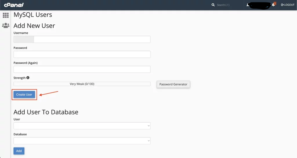 CPanel MySQL Databases