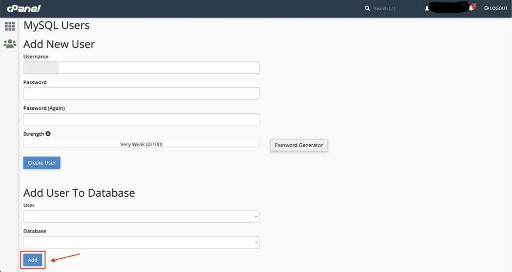 CPanel MySQL Databases